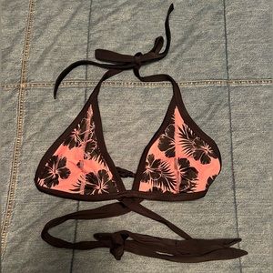 PINK floral bikini top